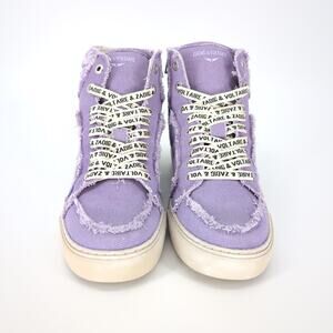 ZADIG & VOLTAIRE High Flash Canvas Sneakers in Boomerang Purple - Size 10 - NIB